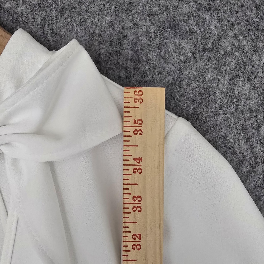 Shelby & Palmer Dress Womens 14W White Bow Neck Shift Short Sleeve‎ Knit Lined - Picture 11 of 12